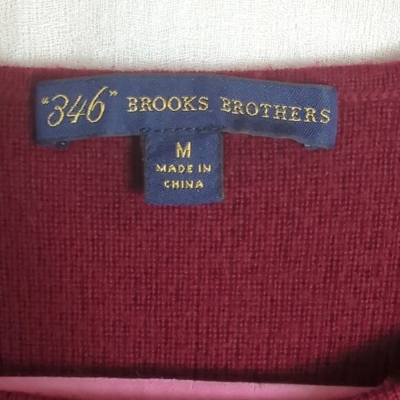 Brooks Brothers Sweater Med 100% Merino Wool Maroon - Picture 3 of 6